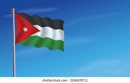 Jordan Flag for Independence Day Background  Vector Illustration