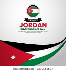 Jordan flag for jordan independence day banner background with realistic flag