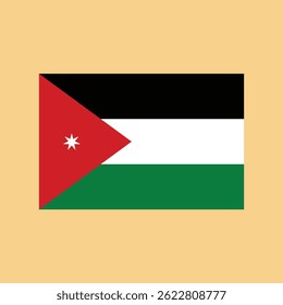 Jordan flag isolated on a light brown background
