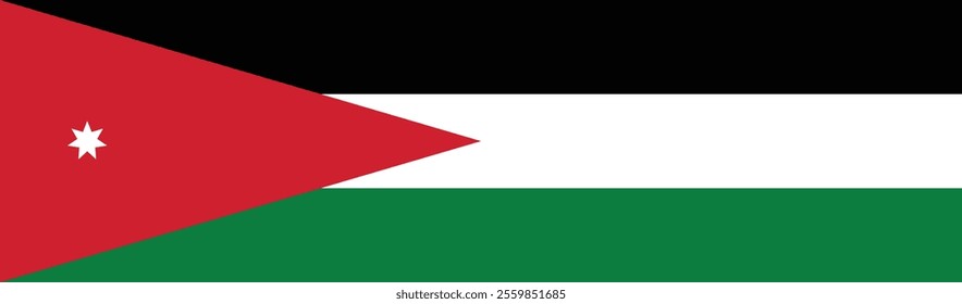 Jordan flag long banner digital vector illustration