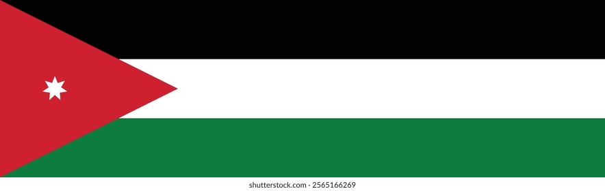 Jordan flag long banner digital vector illustration