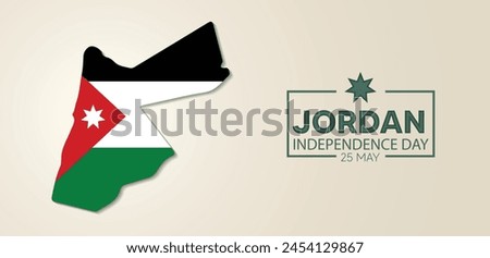 Jordan flag map for Independence Day 25 May vector poster