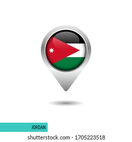 Jordan flag map pin vector design template