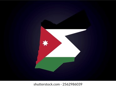 Jordan flag and map vector.