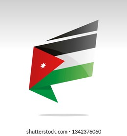 Jordan flag New abstract origami logo icon button label vector