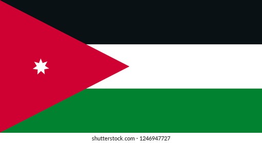 Jordan flag, official colors and proportion correctly. National Jordan flag.