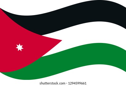 Jordan flag, official colors and proportion correctly. National Jordan flag.