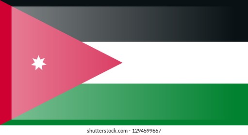 Jordan flag, official colors and proportion correctly. National Jordan flag.