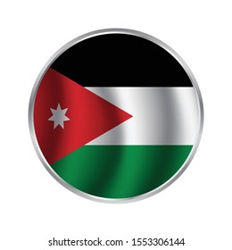 Jordan flag, official colors and proportion correctly. National Jordan flag. Raster illustration.