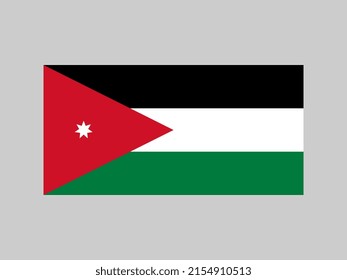 Jordan flag, official colors and proportion. Vector illustration.