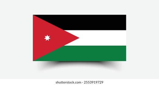 Jordan flag official colors and proportion digital vector illustration