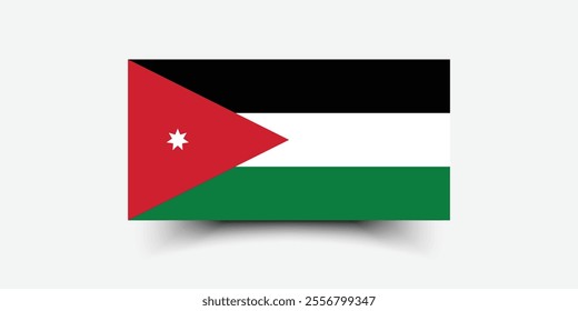 Jordan flag official colors and proportion digital vector illustration