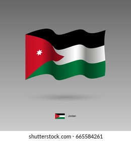 Jordan flag. Official colors and proportion correctly. High detailed vector illustration. 3d and isometry. EPS10
