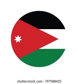 Jordan flag, official colors and proportion correctly. National Jordan flag. Raster illustration.