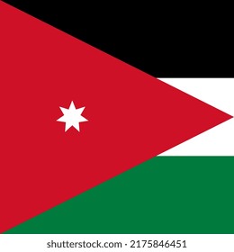 Jordan flag, official colors. Vector illustration.