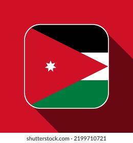 Bandera jordana, colores oficiales. Ilustración vectorial.