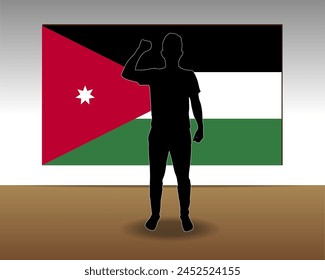 Jordan flag paper texture, single-piece element, vector design, Jordan flag taped on wall, decoration or celebration idea