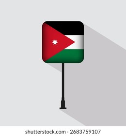 Jordan Flag Pole Vector Illustration