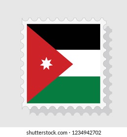 Jordan flag postage stamp , vector illustration.