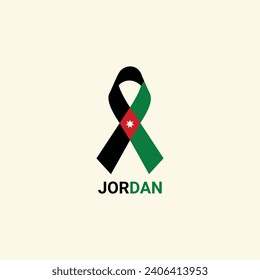 Jordan flag ribbon design vector
