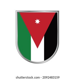 Jordan flag with silver frame vector design