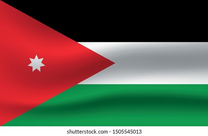 jordan flag. Simple vector. National flag of jordan 