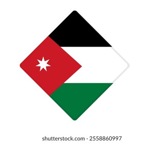 Jordan  flag square shaped. vector