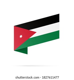 jordanische Flaggenstaatsymbol einzeln auf nationalem Hintergrund. Grußkarte Nationaler Unabhängigkeitstag des Haschemitischen Königreichs Jordanien. Illustrationsbanner mit realistischer Staatsflagge.