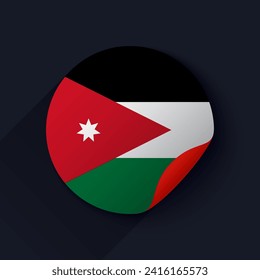 Jordan Flag Sticker Vector Illustration