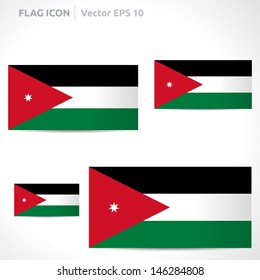 Jordan flag template | vector symbol design | color red white black and green | icon set