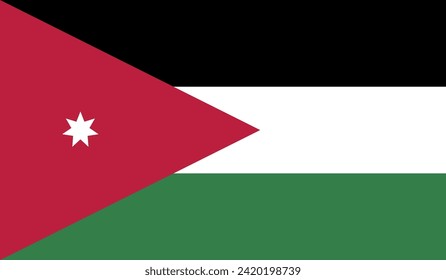 Jordan Flag Vector Design Stock Illustration