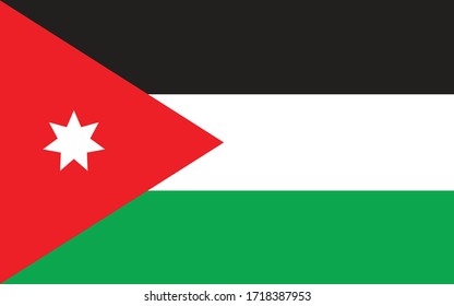 Jordan flag vector graphic. Rectangle Jordanian flag illustration. Jordan country flag is a symbol of freedom, patriotism and independence.