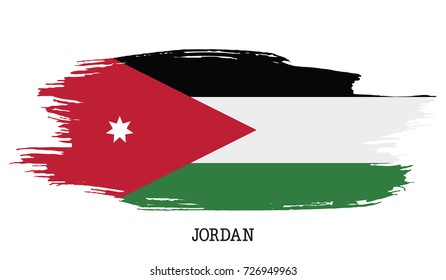 Jordan flag vector grunge paint stroke  