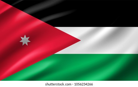Jordan Flag in Vector Illustration