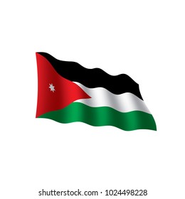 Jordan flag, vector illustration on a white background