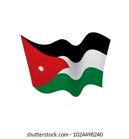 Jordan flag, vector illustration on a white background
