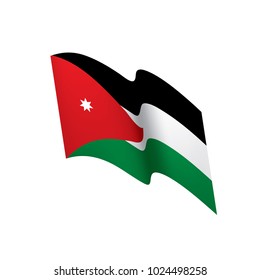 Jordan flag, vector illustration on a white background