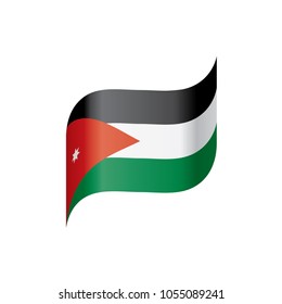 Jordan flag, vector illustration on a white background
