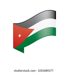 Jordan flag, vector illustration on a white background