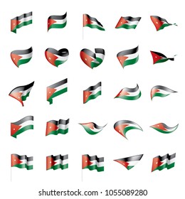 Jordan flag, vector illustration on a white background