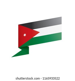 Jordan flag, vector illustration on a white background