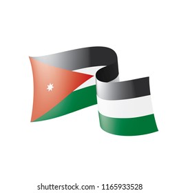 Jordan flag, vector illustration on a white background