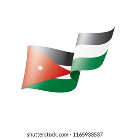 Jordan flag, vector illustration on a white background