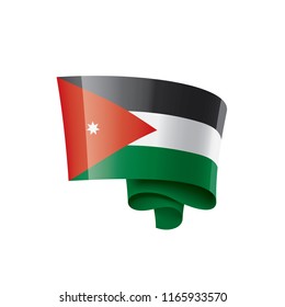 Jordan flag, vector illustration on a white background