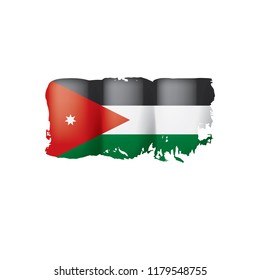 Jordan flag, vector illustration on a white background