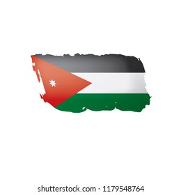 Jordan flag, vector illustration on a white background