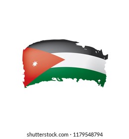 Jordan flag, vector illustration on a white background