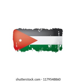 Jordan flag, vector illustration on a white background