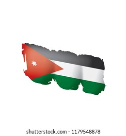 Jordan flag, vector illustration on a white background