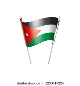 Jordan flag, vector illustration on a white background